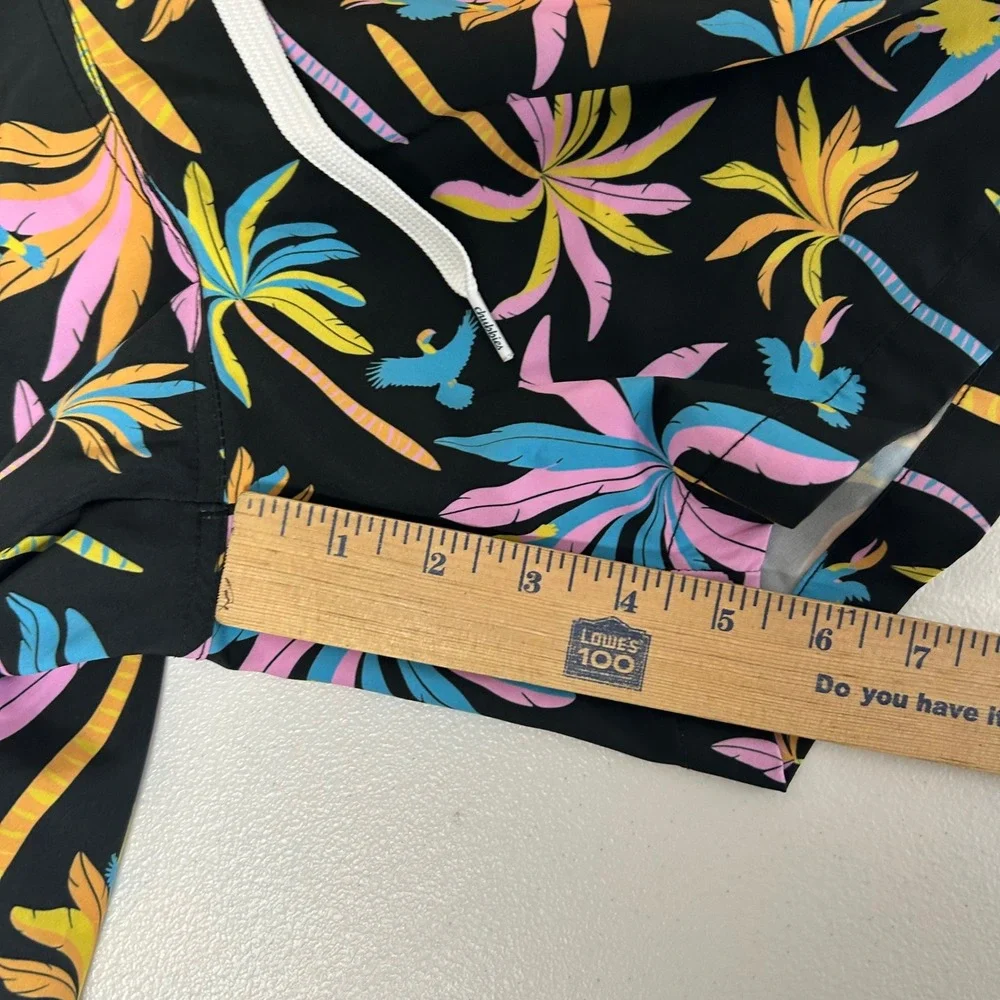 Chubbies Swim Trunks Mens XXL Black Tropical Palm Tree 5.5 Inseam Drawstring